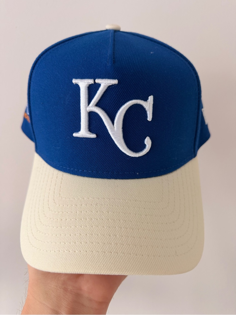 New Era Kansas City Kids Blue and Cream Baseball Cap - KC Logo
